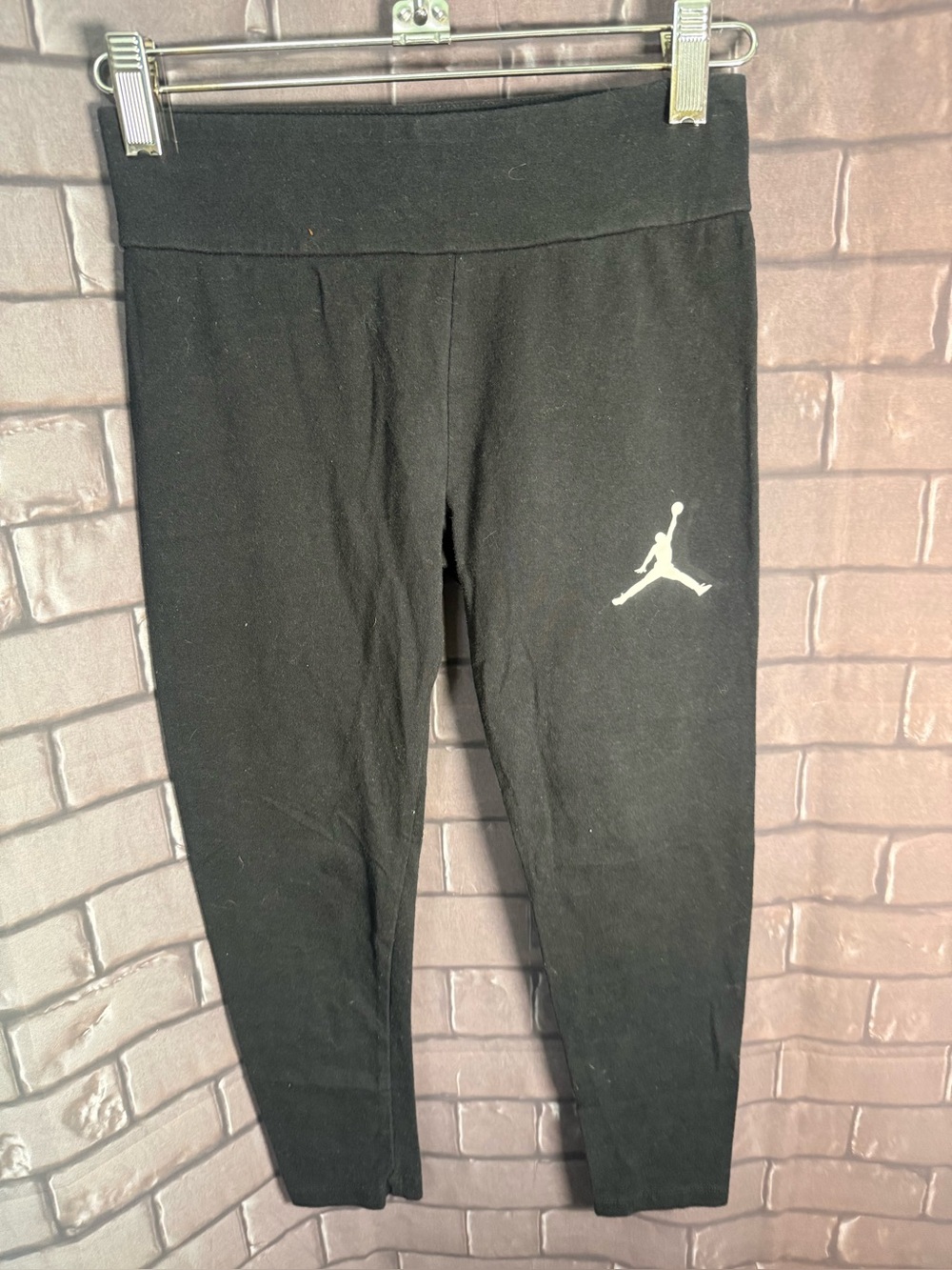Jordan Black Kids Leggings with White Jumpman Logo